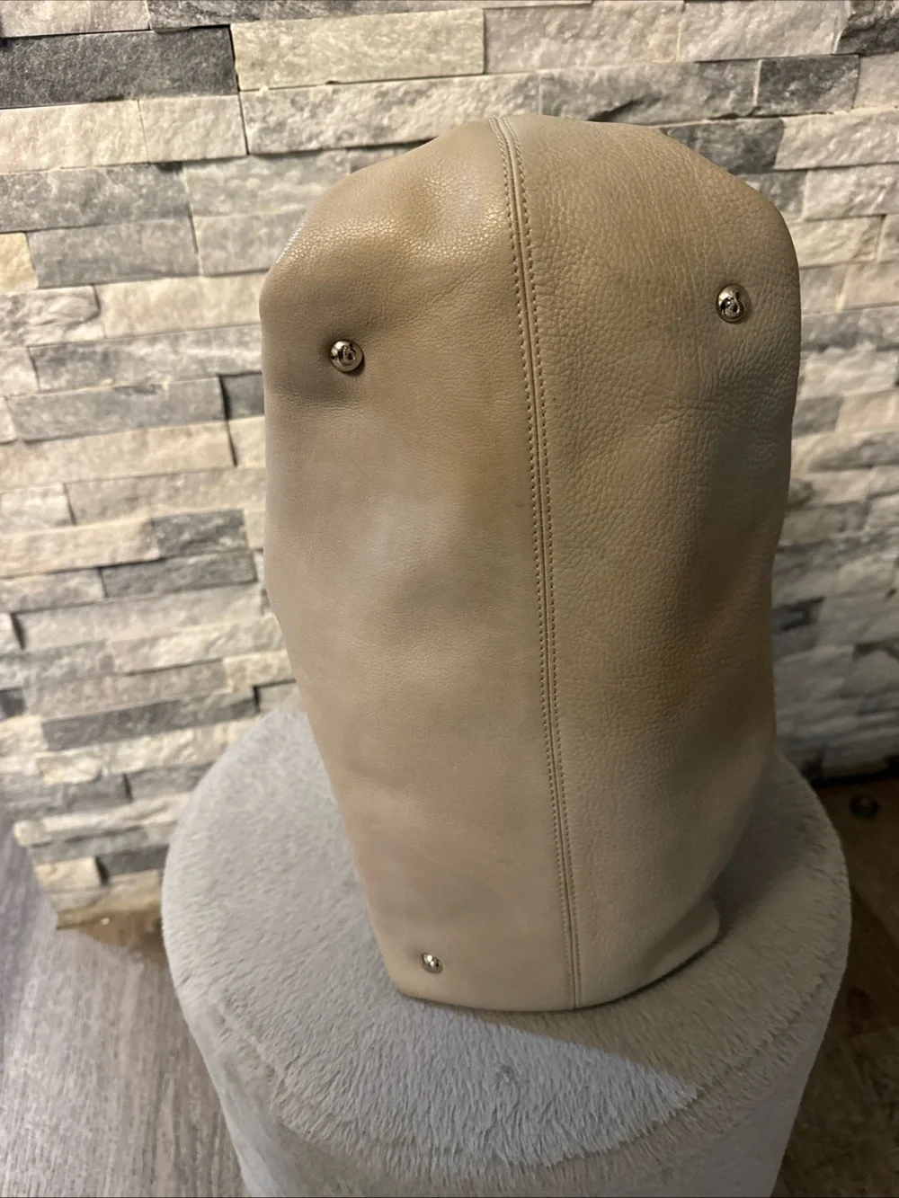 Classic Salvatore Ferragamo  Leather Tote Bag in Taupe beige